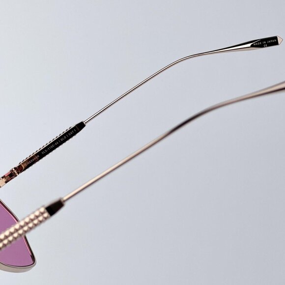 Valentino Women BRAND NEW Sunglasses Titanium Gold Pink Oversized Aviator - Picture 9 of 12